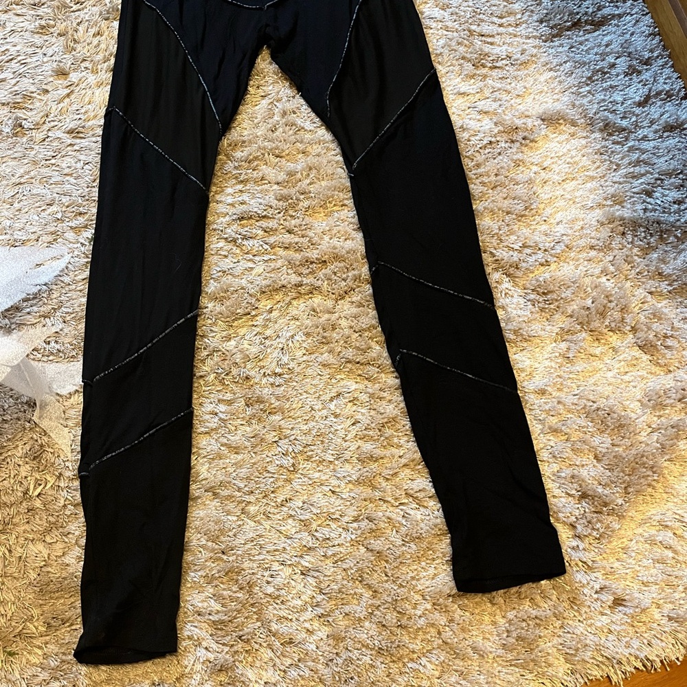 Black Leggings with White Stitching